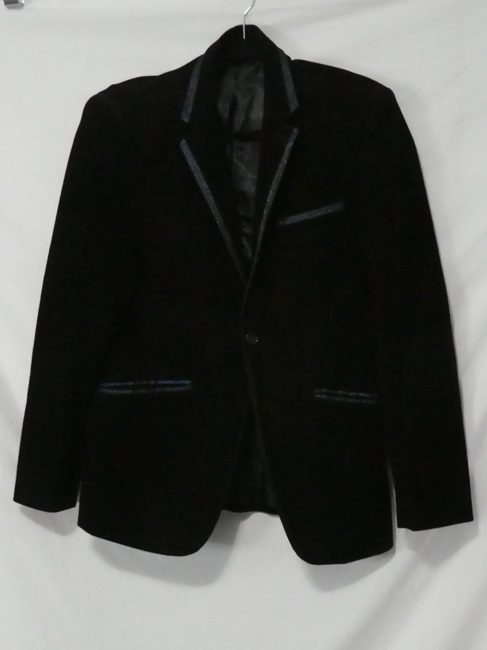 KENNETH COLE PARIS Made In Paris Velvet Blazer Jacket Shimmering Trim - Size 48